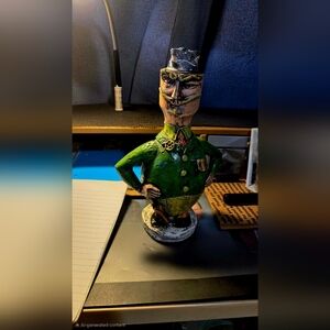 Handcrafted Green and Brown Figurine